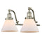 Cone Bath Vanity Light shown in the Brushed Satin Nickel finish with a Matte White shade