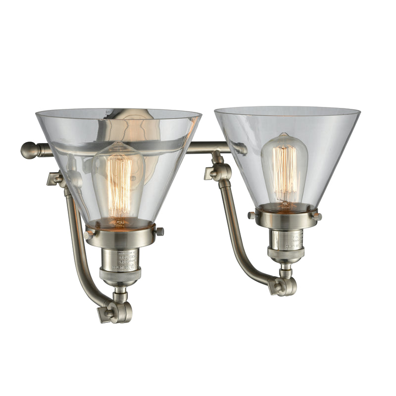 Innovations Lighting Large Cone 2 Light Bath Vanity Light Part Of The Franklin Restoration Collection 515-2W-SN-G42-LED