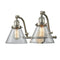 Cone Bath Vanity Light shown in the Brushed Satin Nickel finish with a Clear shade