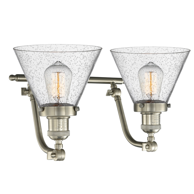 Innovations Lighting Large Cone 2 Light Bath Vanity Light Part Of The Franklin Restoration Collection 515-2W-SN-G44