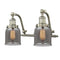 Bell Bath Vanity Light shown in the Brushed Satin Nickel finish with a Plated Smoke shade