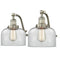 Bell Bath Vanity Light shown in the Brushed Satin Nickel finish with a Clear shade