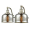 Bell Bath Vanity Light shown in the Brushed Satin Nickel finish with a Silver Plated Mercury shade