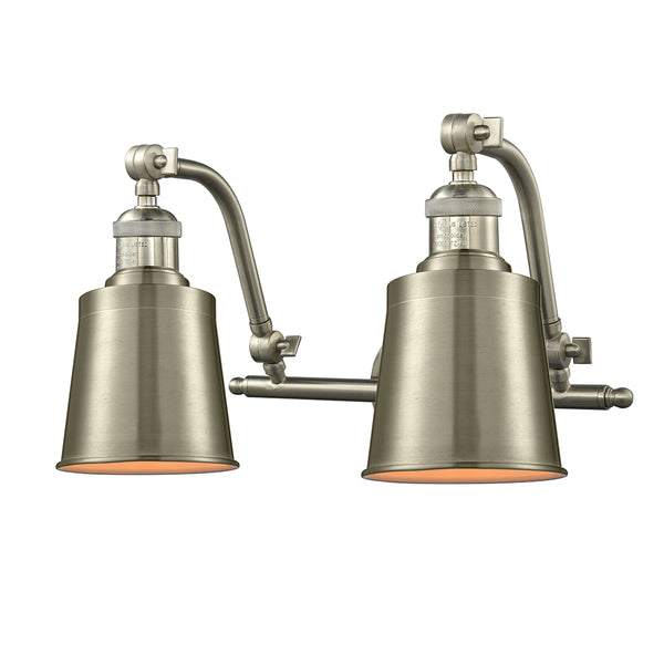 Addison Bath Vanity Light shown in the Brushed Satin Nickel finish with a Brushed Satin Nickel shade