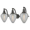 Geneseo Bath Vanity Light shown in the Oil Rubbed Bronze finish with a Clear Crackled shade