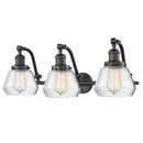 Fulton Bath Vanity Light shown in the Oil Rubbed Bronze finish with a Clear shade