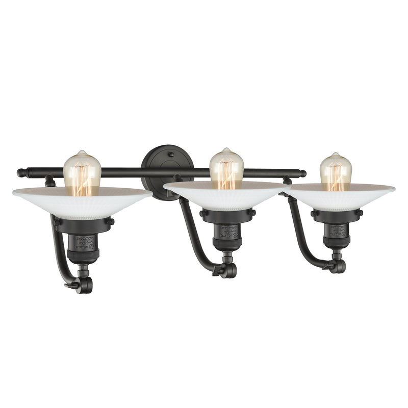 Innovations Lighting Halophane 3 Light Bath Vanity Light Part Of The Franklin Restoration Collection 515-3W-OB-G1