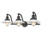 Halophane Bath Vanity Light shown in the Oil Rubbed Bronze finish with a Matte White Halophane shade