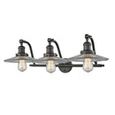 Halophane Bath Vanity Light shown in the Oil Rubbed Bronze finish with a Clear Halophane shade