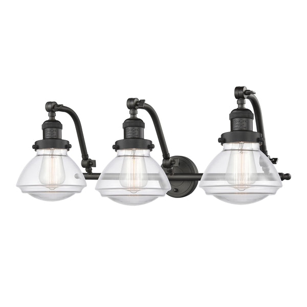Olean Bath Vanity Light shown in the Oil Rubbed Bronze finish with a Clear shade