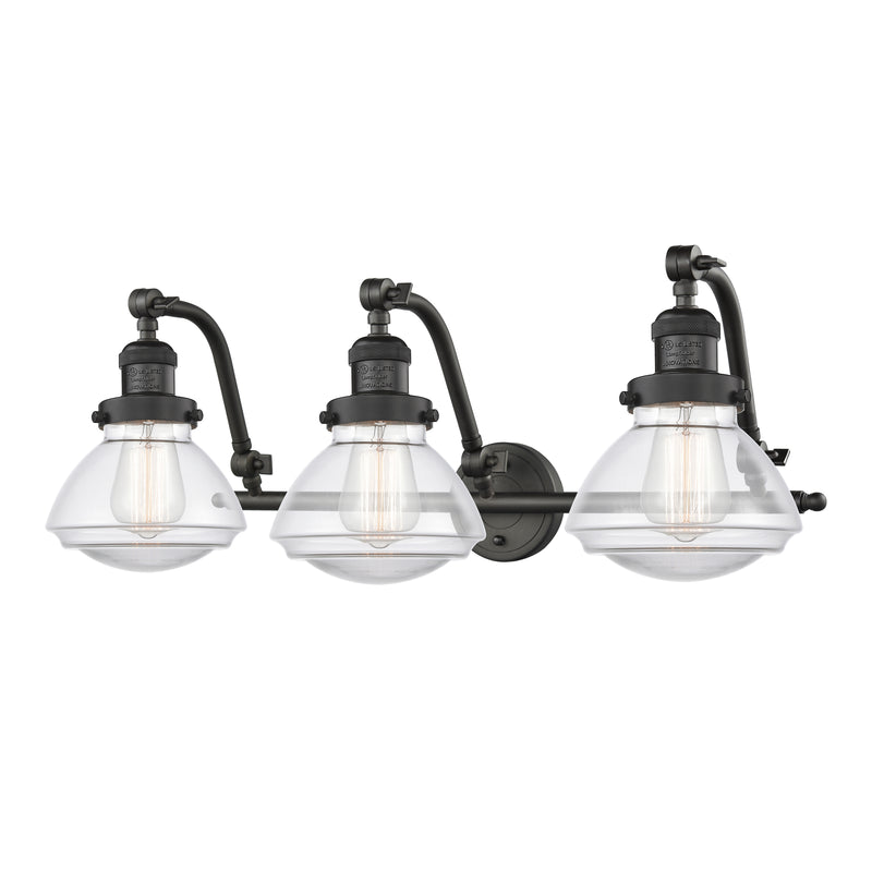 Olean Bath Vanity Light shown in the Oil Rubbed Bronze finish with a Clear shade