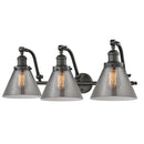 Cone Bath Vanity Light shown in the Oil Rubbed Bronze finish with a Plated Smoke shade