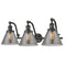 Cone Bath Vanity Light shown in the Oil Rubbed Bronze finish with a Plated Smoke shade