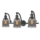 Bell Bath Vanity Light shown in the Oil Rubbed Bronze finish with a Plated Smoke shade