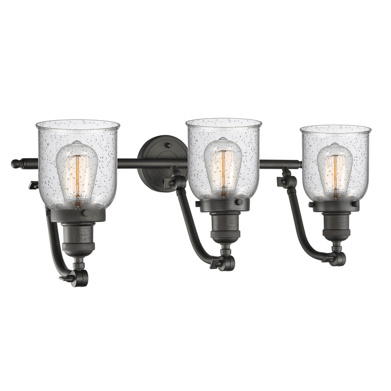 Innovations Lighting Small Bell 3 Light Bath Vanity Light Part Of The Franklin Restoration Collection 515-3W-OB-G54