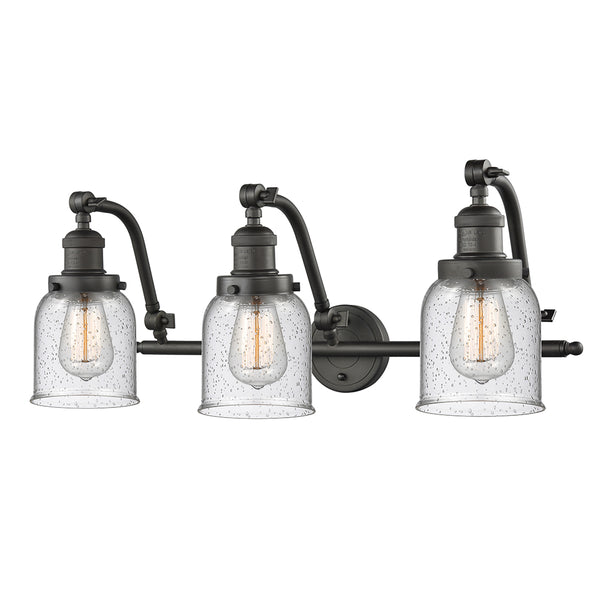 Bell Bath Vanity Light shown in the Oil Rubbed Bronze finish with a Seedy shade
