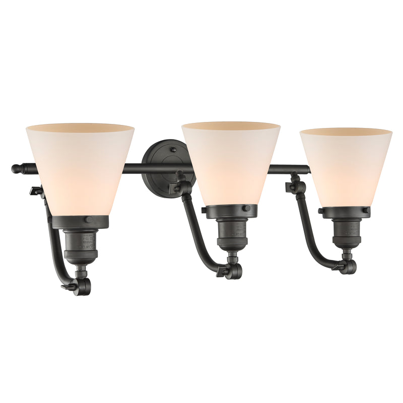Innovations Lighting Small Cone 3 Light Bath Vanity Light Part Of The Franklin Restoration Collection 515-3W-OB-G61