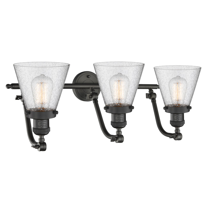 Innovations Lighting Small Cone 3 Light Bath Vanity Light Part Of The Franklin Restoration Collection 515-3W-OB-G64