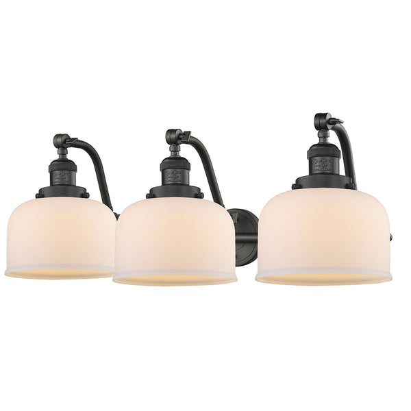 Bell Bath Vanity Light shown in the Oil Rubbed Bronze finish with a Matte White shade