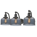 Bell Bath Vanity Light shown in the Oil Rubbed Bronze finish with a Plated Smoke shade
