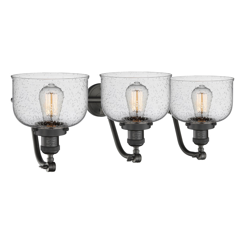 Innovations Lighting Large Bell 3 Light Bath Vanity Light Part Of The Franklin Restoration Collection 515-3W-OB-G74