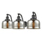 Bell Bath Vanity Light shown in the Oil Rubbed Bronze finish with a Silver Plated Mercury shade