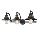 Railroad Bath Vanity Light shown in the Oil Rubbed Bronze finish with a Oil Rubbed Bronze shade