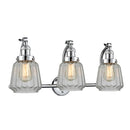 Chatham Bath Vanity Light shown in the Polished Chrome finish with a Clear shade