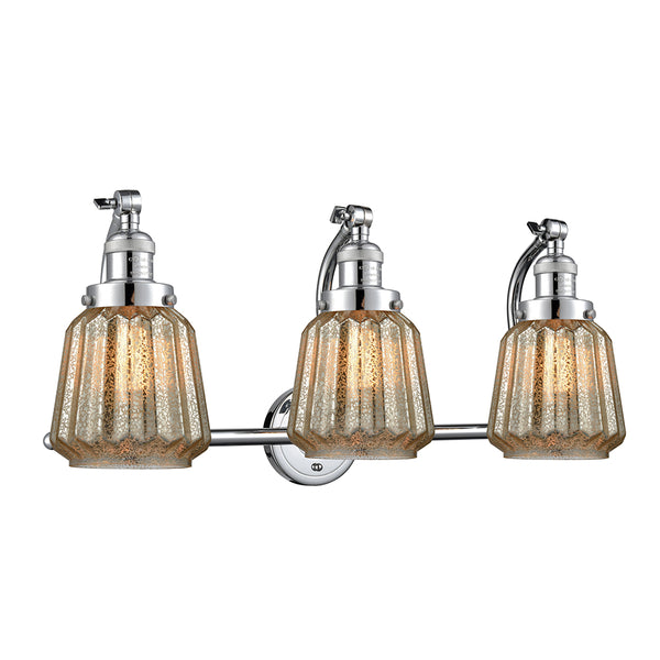Chatham Bath Vanity Light shown in the Polished Chrome finish with a Mercury shade