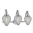 Geneseo Bath Vanity Light shown in the Polished Chrome finish with a Clear Crackled shade