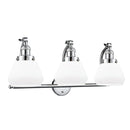 Fulton Bath Vanity Light shown in the Polished Chrome finish with a Matte White shade