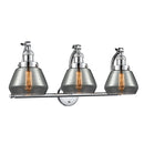 Fulton Bath Vanity Light shown in the Polished Chrome finish with a Plated Smoke shade