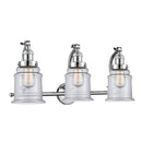 Canton Bath Vanity Light shown in the Polished Chrome finish with a Clear shade