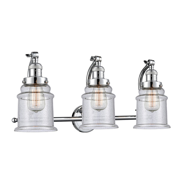 Canton Bath Vanity Light shown in the Polished Chrome finish with a Seedy shade