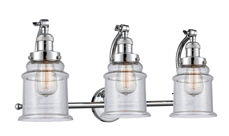 Innovations Lighting Canton 3-100 watt 28 inch Polished Chrome   Seedy glass   180 Degree Adjustable Swivels 5153WPCG184