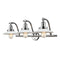 Halophane Bath Vanity Light shown in the Polished Chrome finish with a Matte White Halophane shade