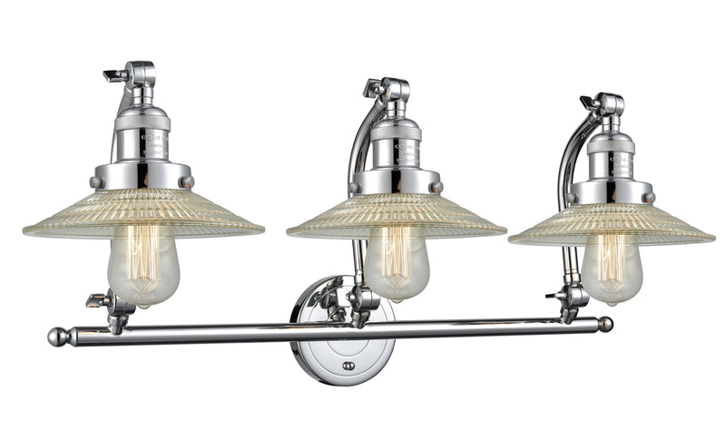 Innovations Lighting Halophane 3-100 watt 28 inch Polished Chrome Halophane glass   180 Degree Adjustable Swivels 5153WPCG2