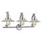 Halophane Bath Vanity Light shown in the Polished Chrome finish with a Clear Halophane shade