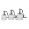 Colton Bath Vanity Light shown in the Polished Chrome finish with a Clear Halophane shade