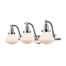 Olean Bath Vanity Light shown in the Polished Chrome finish with a Matte White shade