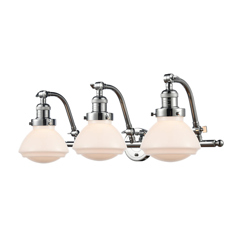 Olean Bath Vanity Light shown in the Polished Chrome finish with a Matte White shade