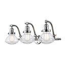 Olean Bath Vanity Light shown in the Polished Chrome finish with a Clear shade