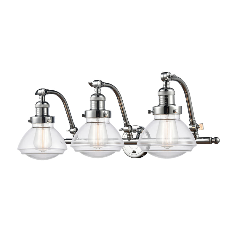 Olean Bath Vanity Light shown in the Polished Chrome finish with a Clear shade