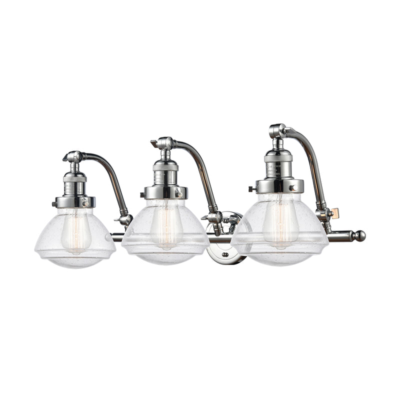 Olean Bath Vanity Light shown in the Polished Chrome finish with a Seedy shade