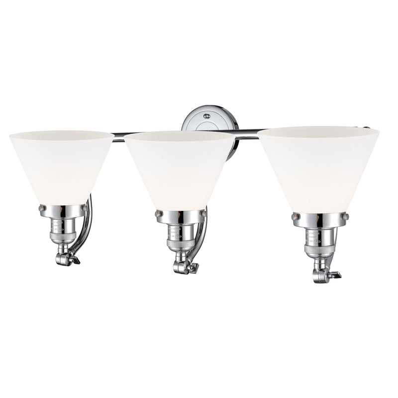 Innovations Lighting Large Cone 3 Light Bath Vanity Light Part Of The Franklin Restoration Collection 515-3W-PC-G41-LED