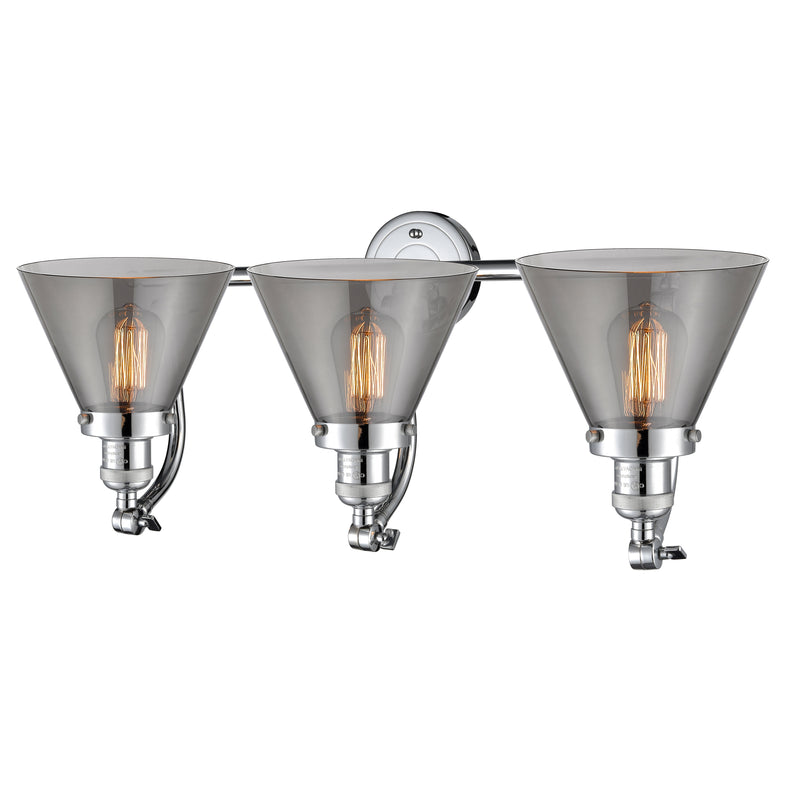 Innovations Lighting Large Cone 3 Light Bath Vanity Light Part Of The Franklin Restoration Collection 515-3W-PC-G43-LED