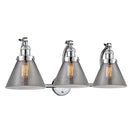 Cone Bath Vanity Light shown in the Polished Chrome finish with a Plated Smoke shade
