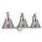 Cone Bath Vanity Light shown in the Polished Chrome finish with a Plated Smoke shade