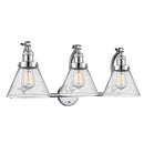 Cone Bath Vanity Light shown in the Polished Chrome finish with a Seedy shade