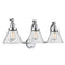 Cone Bath Vanity Light shown in the Polished Chrome finish with a Seedy shade